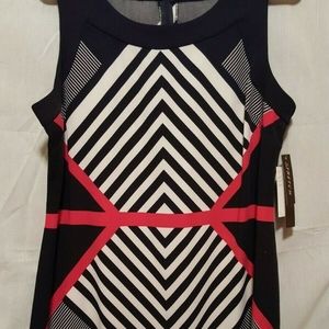 Vior black white color block shift dress 16